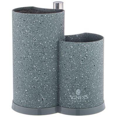 ПОДСТАВКА ДЛЯ НОЖЕЙ AGNESS УНИВЕРСАЛЬНАЯ C ДЕРЖАТЕЛЕМ ДЛЯ ПОЛОТЕНЕЦ, ВЫСОТА: 25*22*16СМ-0