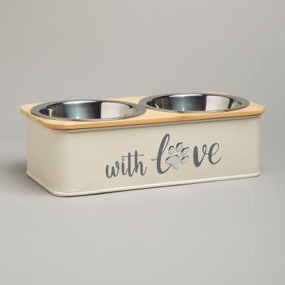 МИСКА AGNESS ДЛЯ ЖИВОТНЫХ ДВОЙНАЯ НА ПОДСТАВКЕ, 25,5Х13Х7 СМ-2