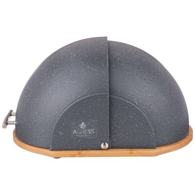 ХЛЕБНИЦА AGNESS ДЕРЕВЯННАЯ С ПЛАСТИКОВОЙ КРЫШКОЙ 36*26*20 СМ (КОР=4ШТ.)-2