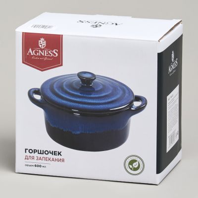 ГОРШОЧЕК ДЛЯ ЗАПЕКАНИЯ REACTIVE BLUE 18,5*14,5*6,5/10СМ 600 МЛ-1