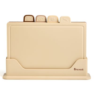НАБОР AGNESS ИЗ 4 ДОСОК НА ПОДСТАВКЕ, ЦВЕТ: БЕЖЕВЫЙ-2