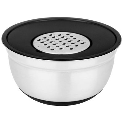 МИСКА  AGNESS 6 В 1 С КРЫШКОЙ С 3-МЯ СЪЕМНЫМИ ТЁРКАМИ,  24 СМ, 2,25 Л. ПРОТИВОСКОЛЬЗЯЩЕЕ ДНО-3