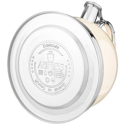 ЧАЙНИК AGNESS СО СВИСТКОМ, 3Л C ИНДУКЦИОН. КАПСУЛЬНЫМ ДНОМ ЦВЕТ: МОЛОЧНЫЙ-3