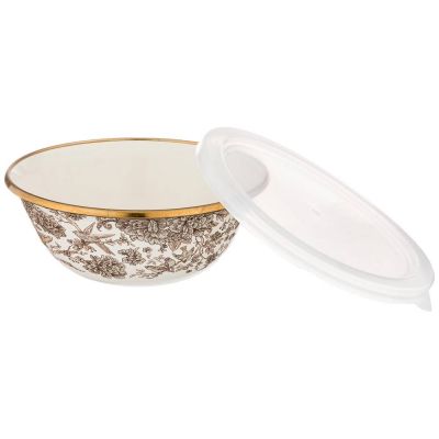 НАБОР МИСОК AGNESS ЭМАЛИРОВАН. С ПЛАСТИК.КРЫШКАМИ, СЕРИЯ ROYAL GARDEN 6ПР. 14/16/18СМ, 0,6/0,9/1,3Л-3