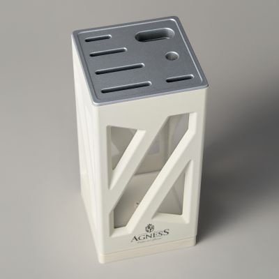 НАБОР НОЖЕЙ AGNESS НЖС НА ПЛАСТИКОВОЙ ВРАЩАЮЩЕЙСЯ ПОДСТАВКЕ 8 ПР.-6