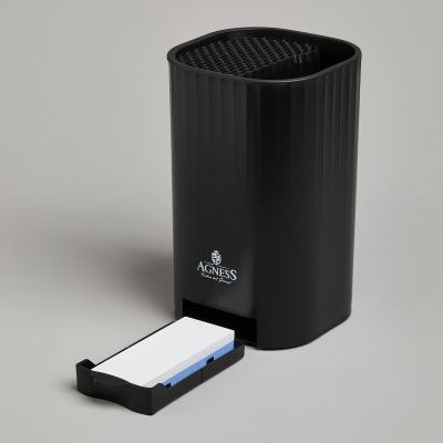 ПОДСТАВКА ДЛЯ НОЖЕЙ AGNESS С ТОЧИЛЬНЫМ КАМНЕМ 13,6*14,6*23 СМ-3