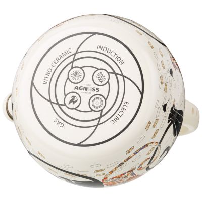 ЧАЙНИК AGNESS ЭМАЛИРОВАННЫЙ СО СВИСТКОМ, СЕРИЯ 