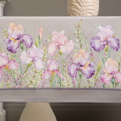 СКАТЕРТЬ ИРИСЫ 110Х140СМ ,СЕРЫЙ, 100% ХЛОПОК,ТВИЛ ПРОПИТКА-8