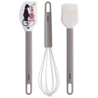 НАБОР: ВЕНЧИК, ЛОПАТКА, КИСТОЧКА AGNESS, 3 ПРЕДМЕТА, СЕРИЯ 