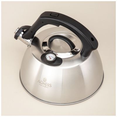 ЧАЙНИК AGNESS СО СВИСТКОМ, 2,80Л ТЕРМОАККУМУЛИРУЮЩЕЕ ДНО,ИНДУКЦИЯ,ВСТРОЕННЫЙ ТЕРМОМЕТР-3
