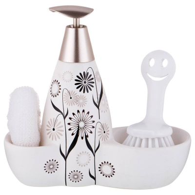 ДОЗАТОР ДЛЯ МОЮЩЕГО СРЕДСТВА 500 МЛ + ГУБКА И ЩЕТКА 20*9*18 СМ (КОР=12ШТ.)-0