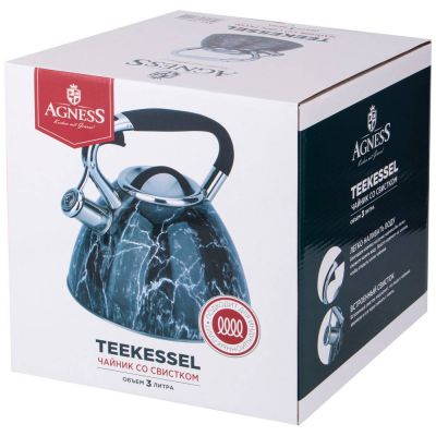 ЧАЙНИК AGNESS СО СВИСТКОМ, СЕРИЯ FANTASY, 3,0 Л, ИНДУКЦИОННОЕ КАПСУЛЬНОЕ ДНО-1