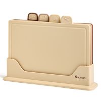 НАБОР AGNESS ИЗ 4 ДОСОК НА ПОДСТАВКЕ, ЦВЕТ: БЕЖЕВЫЙ