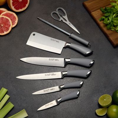 НАБОР НОЖЕЙ AGNESS НЖС НА ПЛАСТИКОВОЙ ВРАЩАЮЩЕЙСЯ ПОДСТАВКЕ 8 ПР.-2