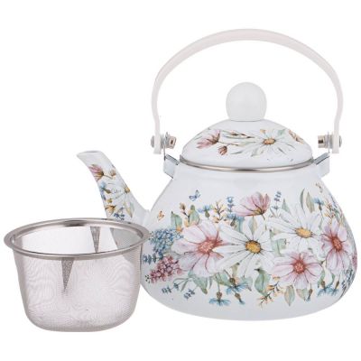 ЧАЙНИК AGNESS ЭМАЛИРОВАННЫЙ СО СЪЕМНЫМ ФИЛЬТРОМ ИЗ НЖС, СЕРИЯ 