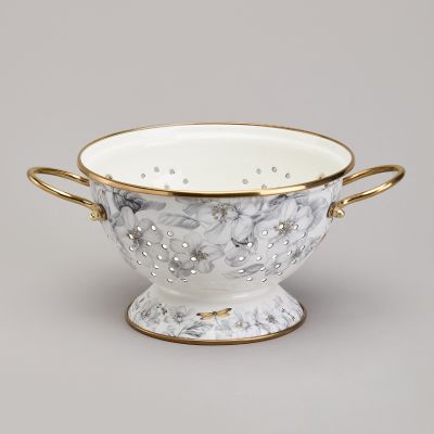 ДУРШЛАГ AGNESS ЭМАЛИРОВАННЫЙ, СЕРИЯ ЯБЛОНЕВЫЙ САД, 20СМ H=14СМ  D=20СМ-0