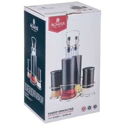 НАБОР ДЛЯ МАСЛА/УКСУСА И СПЕЦИЙ НА МЕТАЛ.ПОДСТАВКЕ-1