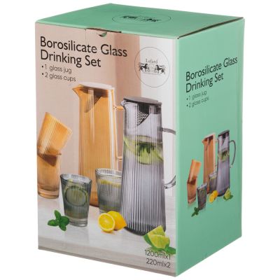 НАБОР ДЛЯ СОКА/ВОДЫ 3 ПР: КУВШИН 1,25 МЛ + 2 СТАКАНА 300 МЛ-1