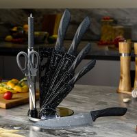 НАБОР НОЖЕЙ AGNESS С НОЖНИЦАМИ И МУСАТОМ НА ПЛАСТИКОВОЙ ПОДСТАВКЕ, 8 ПРЕДМЕТОВ