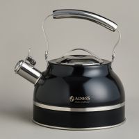ЧАЙНИК AGNESS СО СВИСТКОМ 2,7Л, ТЕРМОАККУМУЛИРУЮЩЕЕ ДНО, 304 СТАЛЬ,  ИНДУКЦИЯ