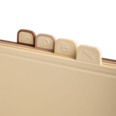 НАБОР AGNESS ИЗ 4 ДОСОК НА ПОДСТАВКЕ, ЦВЕТ: БЕЖЕВЫЙ-4