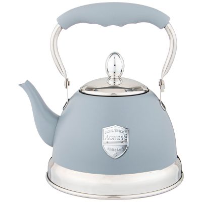 ЧАЙНИК AGNESS С ФИЛЬТРОМ, 1,0 Л C ИНДУКЦИОН. КАПСУЛЬНЫМ ДНОМ И СКЛАДЫВАЮЩЕЙСЯ РУЧКОЙ ЦВЕТ: СЕРЫЙ-0