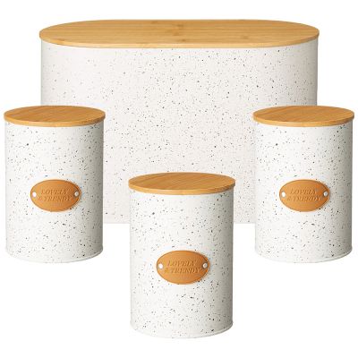 НАБОР AGNESS 2 В 1  ХЛЕБНИЦА 10 Л 34*18*20 СМ, БАНКА ДЛЯ СЫПУЧИХ 1,1 Л 11*14 СМ 3 ШТ-0