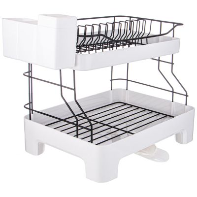 СУШИЛКА ДЛЯ ПОСУДЫ 2-Х ЯРУСНАЯ, ЦВЕТ: БЕЛЫЙ-0