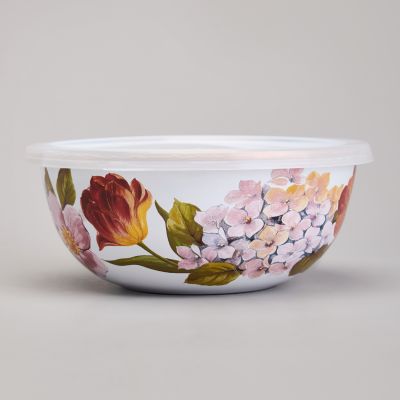 НАБОР МИСОК AGNESS ЭМАЛИРОВАННЫХ С ПЛАСТИК.КРЫШКАМИ, СЕРИЯ ФЛАНДРИЯ 6ПР 0,6/0,9/1,3Л ДИА. 14/16/18СМ-7