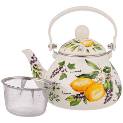 ЧАЙНИК AGNESS ЭМАЛИРОВАННЫЙ СО СЪЕМНЫМ ФИЛЬТРОМ ИЗ НЖС, СЕРИЯ