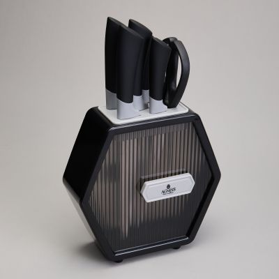 НАБОР НОЖЕЙ AGNESS  НА ПЛАСТИКОВОЙ ПОДСТАВКЕ, 7 ПРЕДМЕТОВ-0