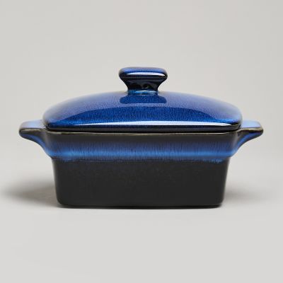 ФОРМА ДЛЯ ЗАПЕКАНИЯ С КРЫШКОЙ / МАСЛЕНКА REACTIVE BLUE 16,5*10*5/9 СМ 250 МЛ-0