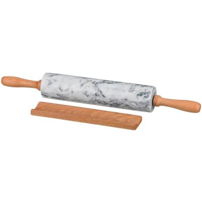 СКАЛКА AGNESS МРАМОРНАЯ С ДЕРЕВЯННЫМИ РУЧКАМИ ДЛИНА=46 СМ ДИАМЕТР=6 СМ (КОР=6ШТ.)-2