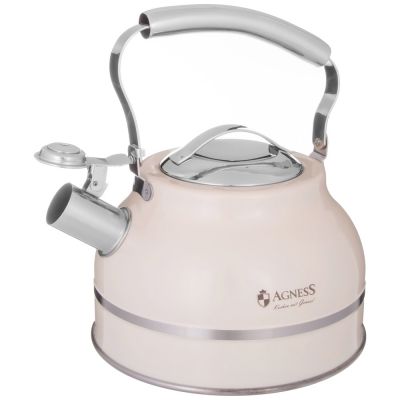 ЧАЙНИК AGNESS СО СВИСТКОМ 2,7Л, ТЕРМОАККУМУЛИРУЮЩЕЕ ДНО, 304 СТАЛЬ, ИНДУКЦИЯ-2