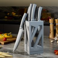 НАБОР НОЖЕЙ AGNESS НЖС НА ПЛАСТИКОВОЙ ВРАЩАЮЩЕЙСЯ ПОДСТАВКЕ 8 ПР.