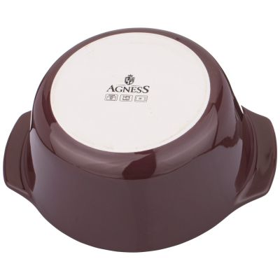 ФОРМА ДЛЯ ЗАПЕКАНИЯ СО СТЕКЛЯННОЙ ЖАРОПРОЧНОЙ КРЫШКОЙ AGNESS 28*23*13,4СМ 2,5Л КОРИЧНЕВАЯ (КОР=6ШТ.)-3