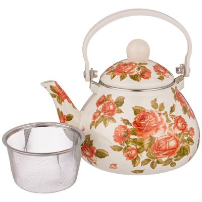 ЧАЙНИК AGNESS ЭМАЛИРОВАННЫЙ СО СЪЕМНЫМ ФИЛЬТРОМ ИЗ НЖС, СЕРИЯ 