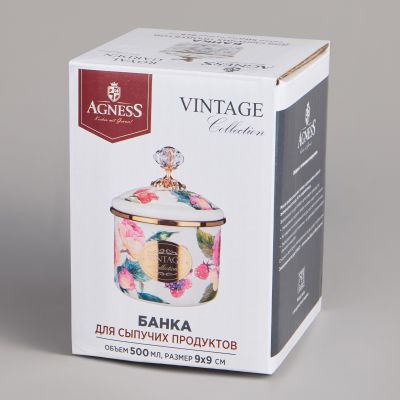 БАНКА ДЛЯ СЫПУЧИХ ПРОДУКТОВ AGNESS, СЕРИЯ IRISES 9Х9СМ, 500МЛ-1