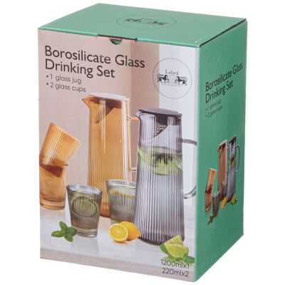 НАБОР ДЛЯ СОКА/ВОДЫ 3 ПР: КУВШИН 1,25 МЛ + 2 СТАКАНА 300 МЛ-1