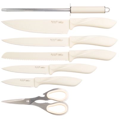 НАБОР НОЖЕЙ AGNESS С НОЖНИЦАМИ И МУСАТОМ НА ПЛАСТИКОВОЙ ПОДСТАВКЕ, 8 ПРЕДМЕТОВ-2