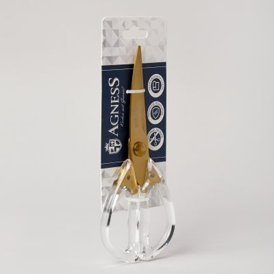 КУХОННЫЕ НОЖНИЦЫ ЦВЕТ АЙВОРИ, ТИТАНОВОЕ ПОКРЫТИЕ ЛЕЗВИЯ, 20,5СМ   (МАЛ=12ШТ)-1