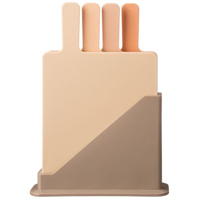 НАБОР РАЗДЕЛОЧНЫХ ДОСОК ИЗ 4 ШТ+ПОДСТАВКА 24*7.8*17CM ЦВЕТ: БЕЖЕВЫЙ-0