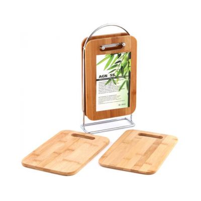 НАБОР ДОСОК ДЕРЕВЯННЫХ НА ПОДСТАВКЕ AGNESS 5 ПР. 23*15*1 СМ. (КОР=8НАБОР.)-1