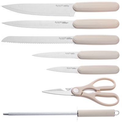 НАБОР НОЖЕЙ AGNESS С НОЖНИЦАМИ И МУСАТОМ НА ПЛАСТИКОВОЙ ПОДСТАВКЕ, 8 ПРЕДМЕТОВ-3