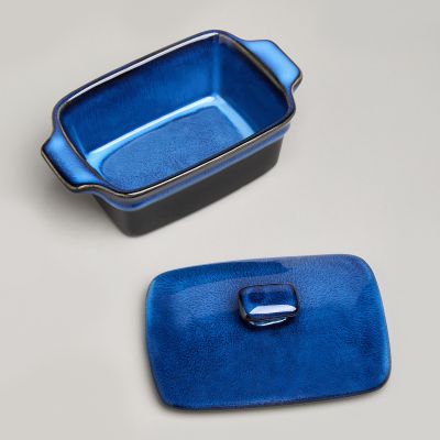 ФОРМА ДЛЯ ЗАПЕКАНИЯ С КРЫШКОЙ / МАСЛЕНКА REACTIVE BLUE 16,5*10*5/9 СМ 250 МЛ-4