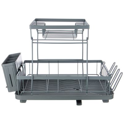 СУШИЛКА ДЛЯ ПОСУДЫ СЕРАЯ 43*30*31 СМ (КОР-6ШТ)-3