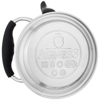 ЧАЙНИК AGNESS С ФИЛЬТРОМ, 1,0 Л C ИНДУКЦИОН. КАПСУЛЬНЫМ ДНОМ И СКЛАДЫВАЮЩЕЙСЯ РУЧКОЙ ЦВЕТ: ЧЕРНЫЙ-3