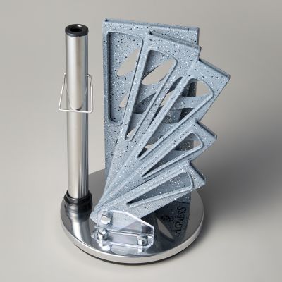 НАБОР НОЖЕЙ AGNESS С НОЖНИЦАМИ И МУСАТОМ НА ПЛАСТИКОВОЙ ПОДСТАВКЕ, 8 ПРЕДМЕТОВ (КОР=6НАБОР.)-6