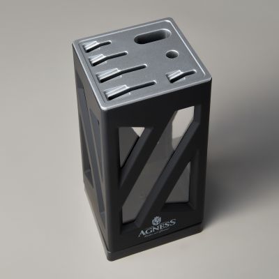 НАБОР НОЖЕЙ AGNESS НЖС НА ПЛАСТИКОВОЙ ВРАЩАЮЩЕЙСЯ ПОДСТАВКЕ 8 ПР.-6