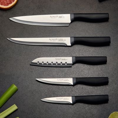 НАБОР НОЖЕЙ AGNESS 6 ПР.С МАГНИТНЫМ ДЕРЖАТЕЛЕМ И ПЛАСТИКОВОЙ РУЧКОЙ, СЕРИЯ CORRIDA-2